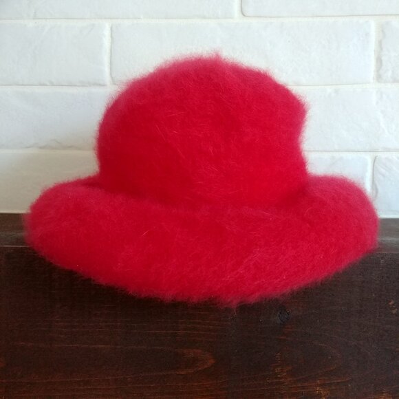 Vintage Parkhurst made in Canada 75% angora red tam hat cap lambswool wool blend - Picture 2 of 13